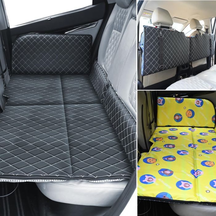 Allextreme S30 Non Inflatable Car Bed Mattress 2 in 1 Double-Sided Back Seat Foldable Sleeping Bed for Kids & Adults Travel Trips Camping Picnic Universal Fit