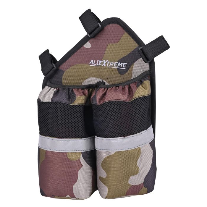 AllExtreme Bottle Empocher Drink Container Carrier Holder Mesh Design for Cycling Camping Travel - (Left/Right, Grey & Army Green)