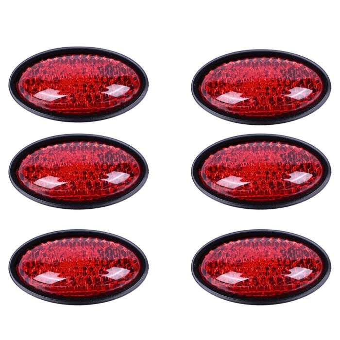 AllExtreme CAS-232 Oval Design Car Door Edge Guard Anti Scratch Protector with Sticker Seal for All Cars (Set of 6, Red)