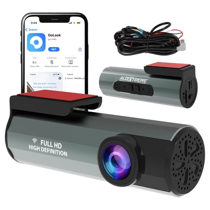 AllExtreme X5 Car Dash Camera 2MP FHD 1080P 140˚Wide Angle Night Vision Cam WiFi App Connectivity with Emergency Recording & Parking Monitoring Sensor Support UPTO 128GB Class 10 SD Card