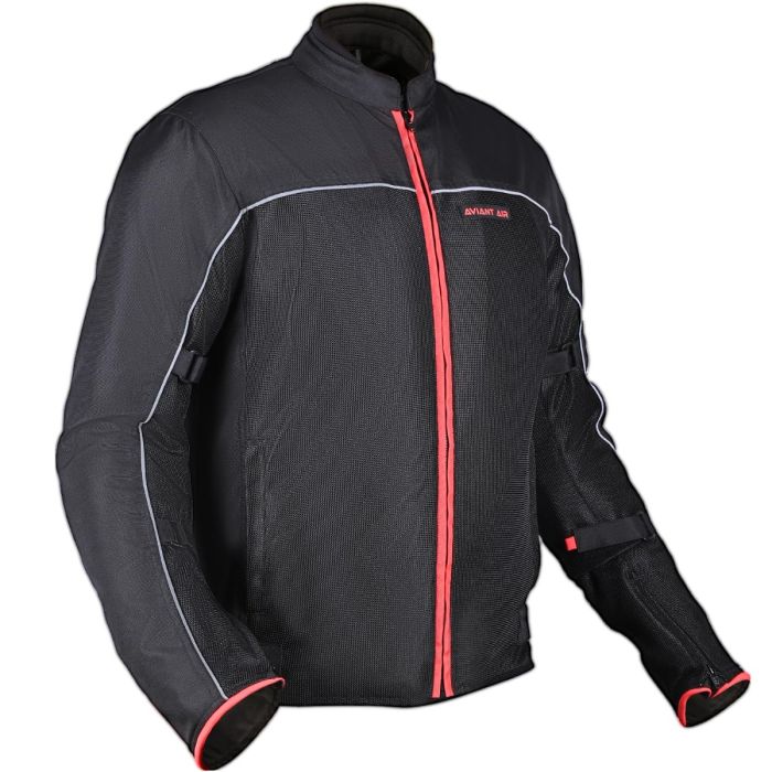 Allextreme AVIANT AIR Bike Riding Jacket CE Level 2 Certified Armour Protector Elbows Shoulders Protection Mesh Fabric Motorcycle Rider Gear for Bikers (XL, Black & Red)