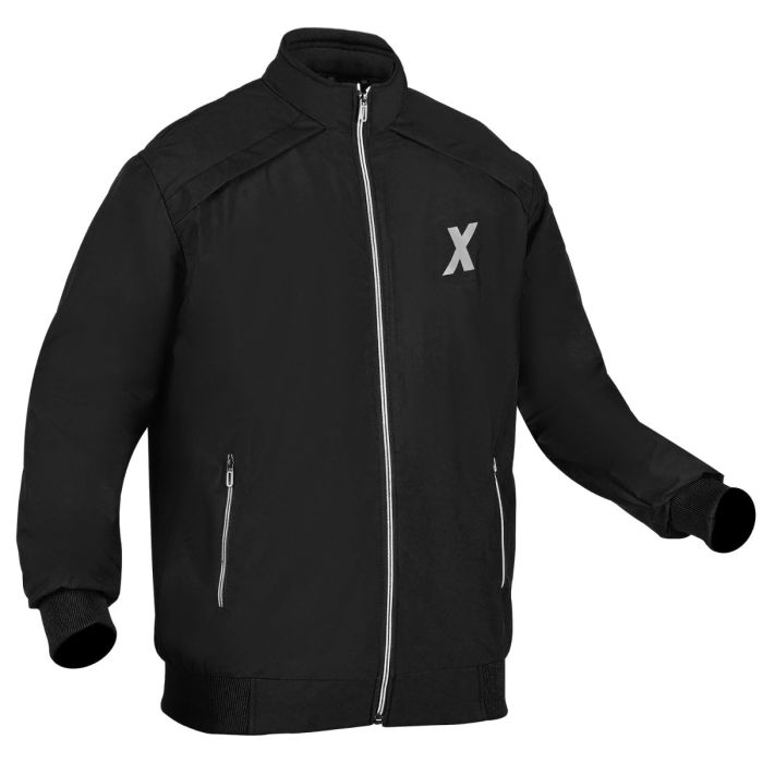 Allextreme GX01 Men's Windcheater with Front Zip Closure Full Sleeve Polyester Windbreaker Sports Winter Jacket for Gym Workout Running Travel Trekking (L, Black)