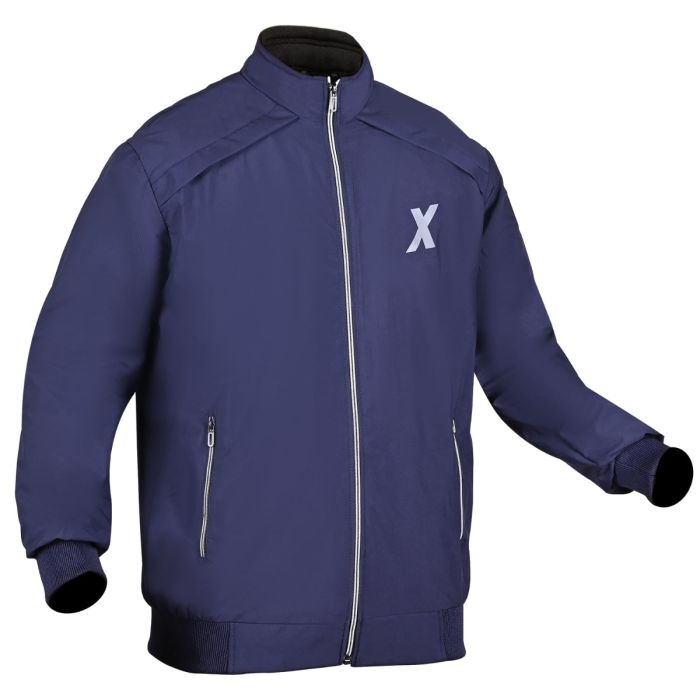 Allextreme GX01 Men's Windcheater with Front Zip Closure Full Sleeve Polyester Windbreaker Sports Winter Jacket for Gym Workout Running Travel Trekking (Size - L, Blue)