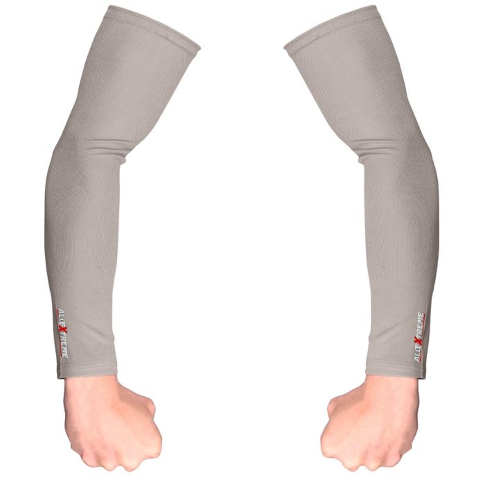Allextreme Arm Sleeves for Men & Women Hand UV Protection Cover for Basketball Cricket Biking and Outdoor Use - (Gray, Pair of 1)