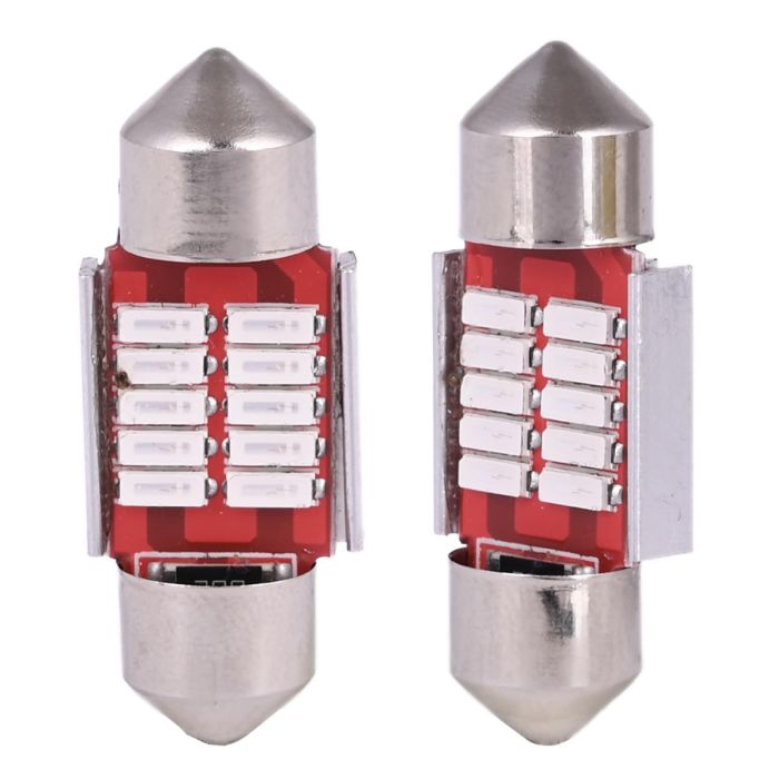 Allextreme T10 LED Universal Car Interior Super Bright Roof Light Reading Dome Bulb Lamp with Festoon Holder (5W, White, 2 Pc)