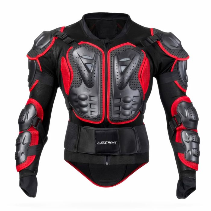 AllExtreme ARBA002 Full Body Armor Jacket Spine Chest Protection Gear Motocross Protector for Motorcycling Biking Riding - (Red, Size - M)