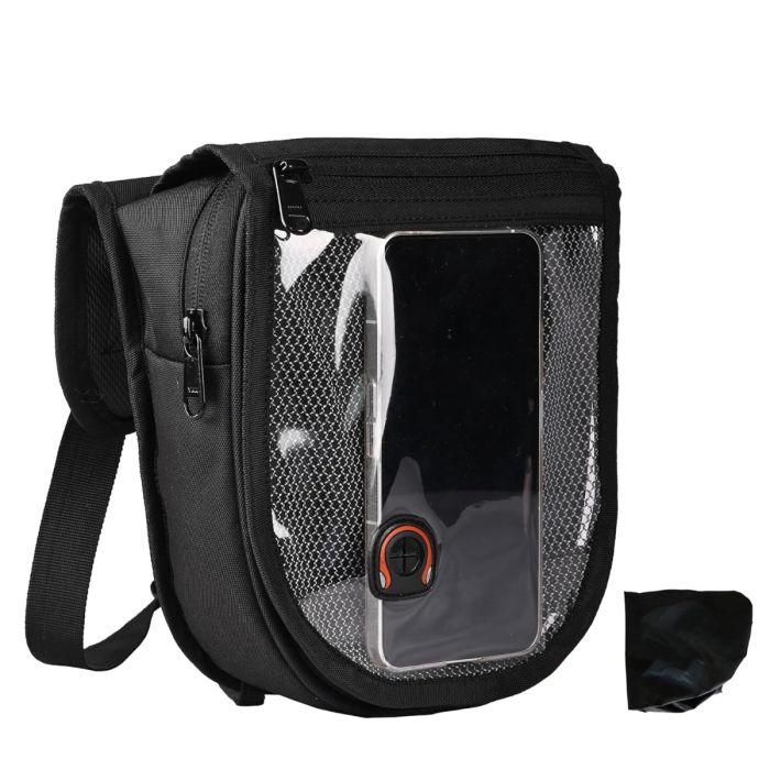 Allextreme Universal Bike Tank Bag Pouch (Non Magnetic) with Water Proof Rain Cover & Straps to use as Sling Pouch Bike Riding Accessory for All Motorcycles (2.5Ltr, Black, 1 Pc)