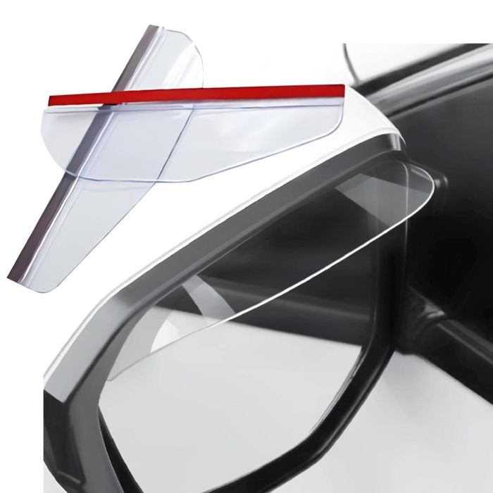 AllExtreme Universal Mirror Rain Visor Smoke Guard Rearview Shield Eyebrow Cover Blades Compatible with Truck SUV Accessories (Transparent)