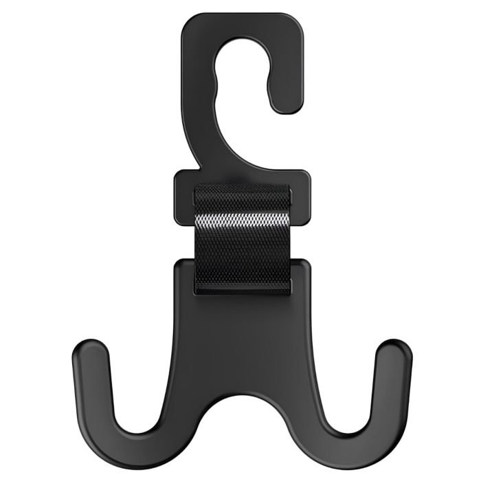 Allextreme Car Seat Headrest Hook Universal Backseat Space Saving Organizer Purse Hook for Holding Handbag Coat Bag Water Bottle Groceries (Pack of 1, Black)