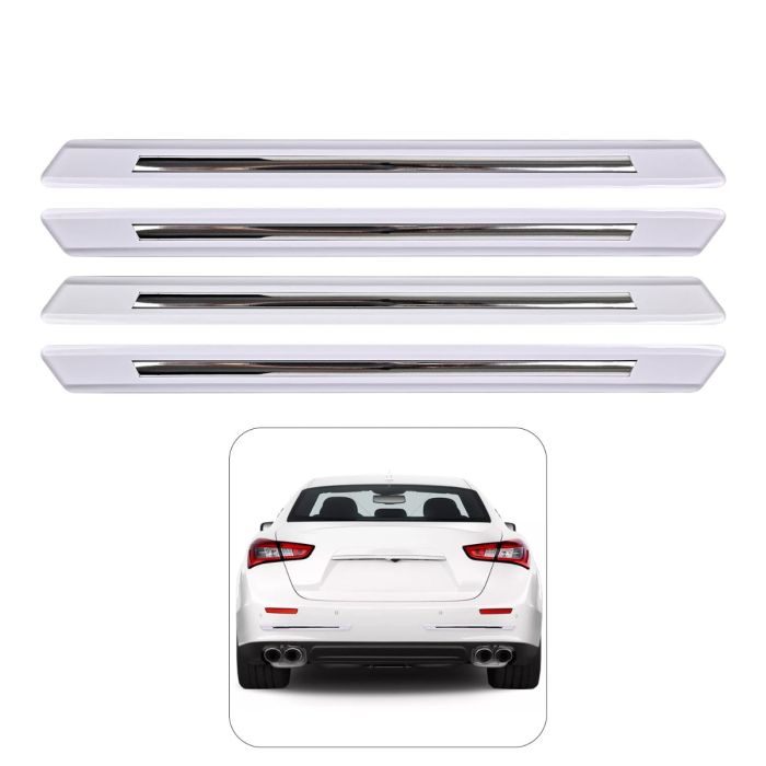 AllExtreme Anti-Collision Patch Front and Rear Universal Bumper Guard Strip Adhesive Anti-Scratch Door Sill Protector Trim for Car Doors Edge (Set of 1, White)