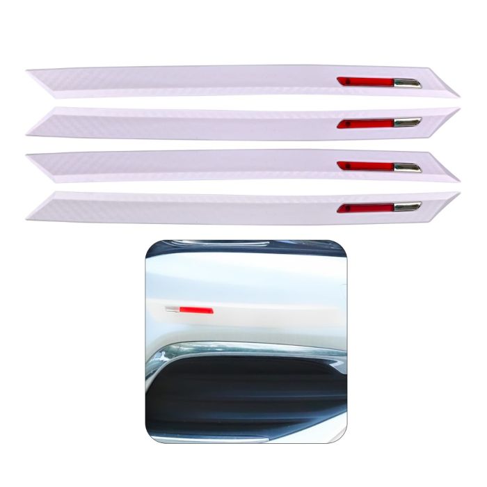 AllExtreme Anti-Collision Patch Front and Rear Universal Bumper Guard Strip Adhesive Anti-Scratch Door Sill Protector Trim for Car Doors Edge (White, Set of 1)