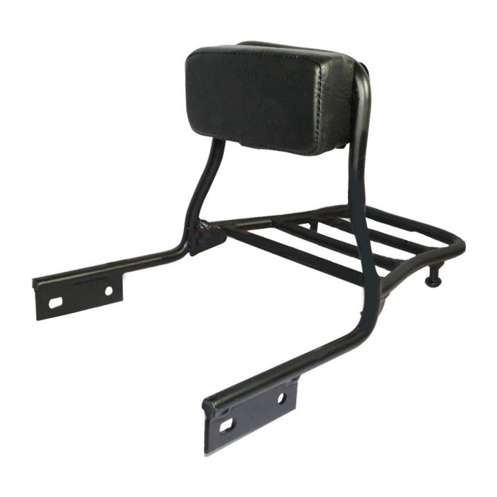 AllExtreme EXC2BC1 Heavy Metal Cushion Backrest Passenger Rear Seat Rest Support with Carrier Compatible for BS3 and BS4 Model Royal Enfield Bullet 350cc and 500cc (Black)
