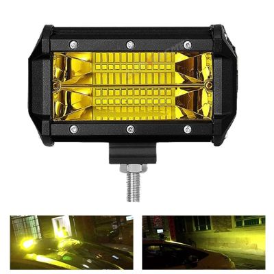 Allextreme EX7IY1P 7 Inch CREE Led Fog Light 24 LED Waterproof Cube Pod Spot Lamp with Mounting Brackets for Cars and Motorcycle (72W, Yellow Light, 1 PC)