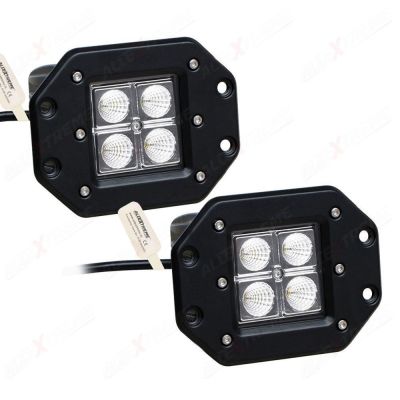 Allextreme EX4L131 4 LED CREE 4D Optic Fog Light Driving Lamps Waterproof Projector Light (16W, Pack Of 2)