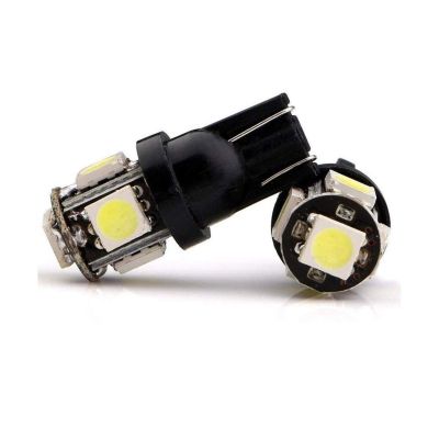 AllExtreme EXT10 LED Parking Light Super Bright 5 SMD Car Interior License Plate Wedge Dome Trunk Dashboard Bulb for Car Bike and Motorcycle (0.6W, Black, 2 PCS)