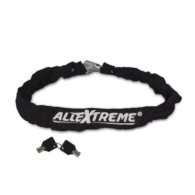 AllExtreme EXBHCL1 Heavy Duty Stainless Steel Helmet Lock Anti-Theft Luggage Secure Chain Lock Device with 2 Keys (Black)