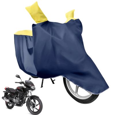 Allextreme L-7016 Universal Full Bike Body Cover Water Resistant Dustproof Rustproof Two Wheeler Body Cover for Indoor Outdoor Protection (Navy Blue & Yellow, Large)