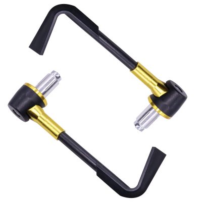 Allextreme EXBHDG 7/8" CNC Protector Handlebar Brake Clutch Lever Protection Guard Compatible for Bullet Bajaj TVS Yamaha and Other Bikes (Golden)
