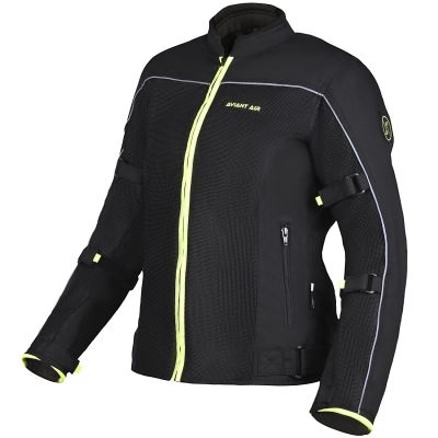 Allextreme AVIANT AIR Women Bike Riding Jacket CE Level 2 Certified Armour Protector Elbows Shoulders Protection Mesh Fabric Motorcycle Rider Gear (M, Black/Green)