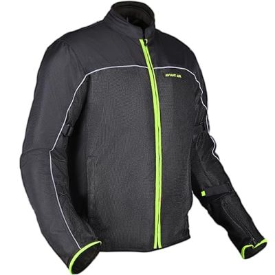 Allextreme AVIANT AIR Bike Riding Jacket CE Level 2 Certified Armour Protector Elbows Shoulders Protection Mesh Fabric Motorcycle Rider Gear for Bikers (4XL, Black & Green)
