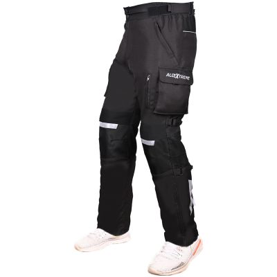Allextreme TROTTER Bike Riding Pants CE Level 2 Certified Knee-Shin and Level-2 Hip Protectors 600D Polyester All Weather Protection Motorcycle Rider Gears for Men (Black, 5XL)