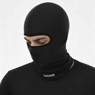 Allextreme Full Face Mask for Riders Anti-Pollution UV Sun Protection Pin Mesh Balaclava Neck Cover Bandana Helmet Liner for Men & Women Biker Hiking Cycling Protective Bike Riding Gear (Black)