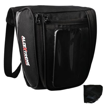 Allextreme Universal Bike Tank Bag Pouch (Non Magnetic) with Straps to use as Sling Pouch Bike Riding Accessory for All Motorcycles (2.5Ltr, Black, 1 Pc)