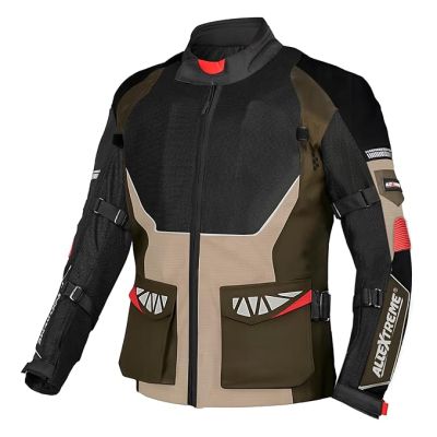 Allextreme RALLY Unisex Motorcycle Riding Jacket Polyester and Mesh Fabric with Back Elbow Shoulder CE Level 2 Certified Armour Chest Protection for Bikers (S, Olive Green)