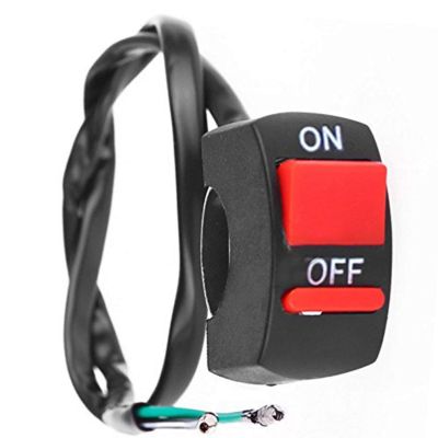 AllExtreme EXFLSO1 Universal 7/8 inch Handlebar Mounting Switch DC 12V Fog Lamp Switch for Bikes & Motorcycles Head Light Electrical System (Red)