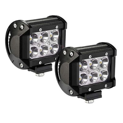 Allextreme EX6FW2P 6 Led Fog Light For Cars,Off Road Vehicle, Truck, 4Wd, Suv, Atv - Smd Cree Headlight 10-30V, 18W, Pack Of 2 (White)