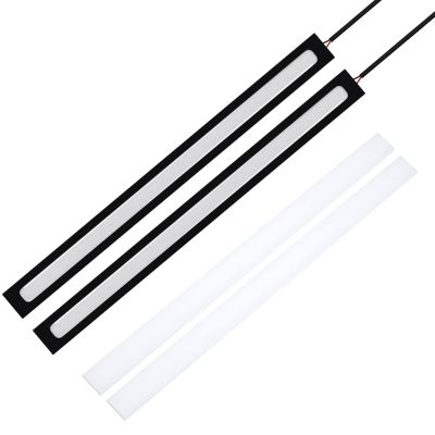 AllExtreme EXDRL2B Universal Ultra Bright Daytime Running LED Lights Waterproof Slim Chip COB LEDs Strip DRL Lamp for Cars (6W, Ice Blue Light, 2 PCS)