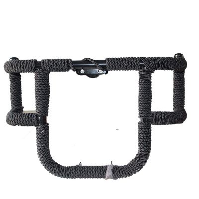 AllExtreme EXAFLGR Heavy Duty Metal Stainless Steel Air Fly Leg Guard Front Bike Safety Crash Bar with Black Rope Compatible for BS3 & BS4 Model Bullet 350cc & 500cc (Black)