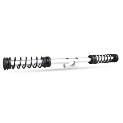 AllExtreme EXSRLS Heavy Duty Single Rod Leg Guard Front Bike Safety Crash Bar with Stylish Black Spring Compatible for BS3 and BS4 Model Royal Enfield Bullet 350cc and 500cc (Chrome)