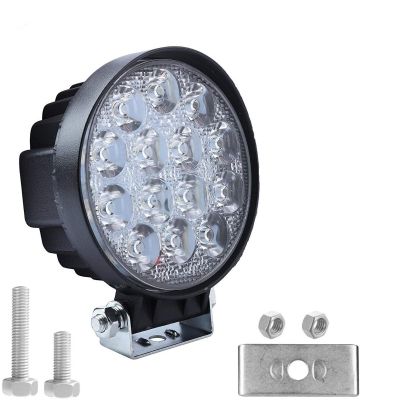 Allextreme EX14HW1 14 LED Round Fog Light Heavy Duty Off Road Driving CREE LED Work Light for All Bikes and Cars (42W, White Light, 1 PC)