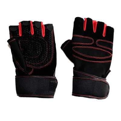 Allextreme EXHFG1R Cycling Gloves Mountain Bike Gloves Road Racing Bicycle Gloves Shockproof Gel Pad Breathable Riding Gloves Half Finger Biking Gloves (L)