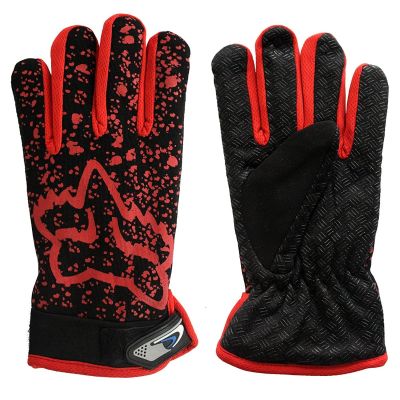 Allextreme EXCRGR2 Creations Motorcycle Bike Riding Racing Touch Fashion Hand Gloves for Winter Protection (Red)