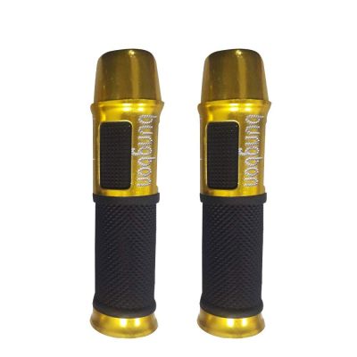 AllExtreme EXUGC2G 7/8 "22mm Universal Motorcycle Handlebar Grip Bike Handle Throttle Cover KTM Bajaj & Hero (2 Pc, Golden)