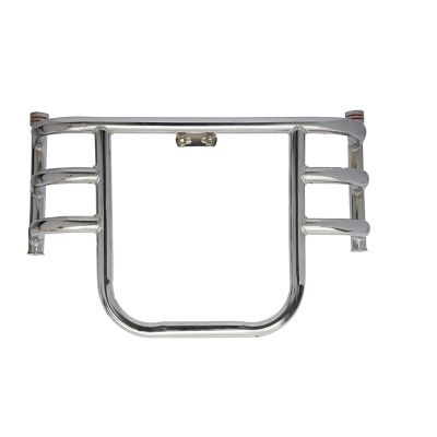 AllExtreme EXAFLGC Heavy Duty Metal Stainless Steel Air Fly Leg Guard Front Bike Safety Crash Bar Compatible for BS3 & BS4 Model Bullet 350cc & 500cc (Chrome)