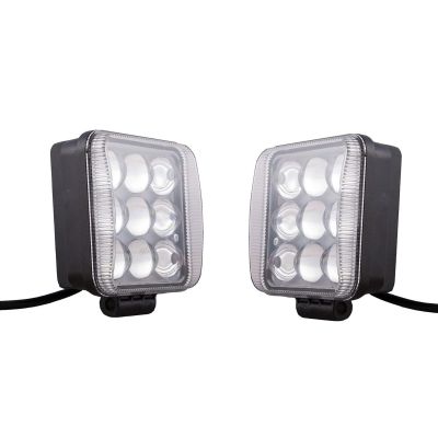 Allextreme EX9LFL2 Universal 9 LED Square Fog Light Flood Auxiliary Lamp for All Bikes Motorcycle Cars and SUV (27W, White Light, 2 PCS)