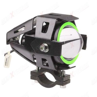 Allextreme EXU7RG1 U7 CREE LED Motorcycle Headlight/Spotlight with Angel and Devil Eyes - White/Red (Devil Eyes) / Green Ring (Angel Eye) (Pack Of 1)
