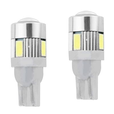 Allextreme EXT106W Universal T10 LED Parking Light 6 SMD Super Bright Interior Pilot License Plate Dome Indicator Lamp Bulb for Car Bike and Motorcycle (2W, White, 2 PCS)