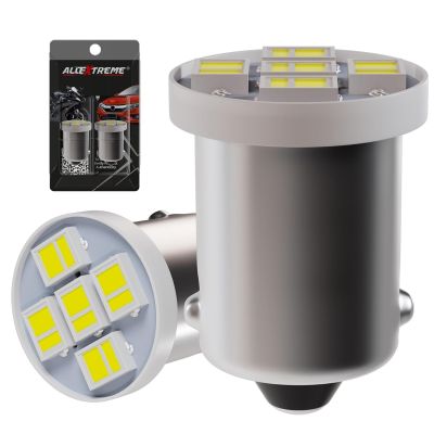 Allextreme EXSMD2W BA9S LED Parking Light Super Bright 5 SMD Interior Pilot License Plate Dome Indicator Lamp Bulb for Car Bike and Motorcycle (2W, White, 2 PCS)