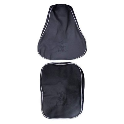 Allextreme PU Leather Bike Seat Cover Thick Cushioning Anti-Slip Water-Resistant Shock Absorbent with Brand Name Design for Royal Enfield