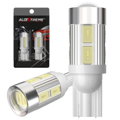 Allextreme EXT10SW Universal T10 LED Parking Light 10 SMD Super Bright Interior Pilot License Plate Dome Indicator Lamp Bulb for Car Bike and Motorcycle (3W, White, 2 PCS)