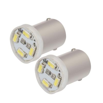 Allextreme EXTT1W2 BA9S LED Parking Light Super Bright 4 SMD Car Interior License Plate Wedge Dome Trunk Dashboard Bulb for Car Bike and Motorcycle (1W, White, 2 PCS)