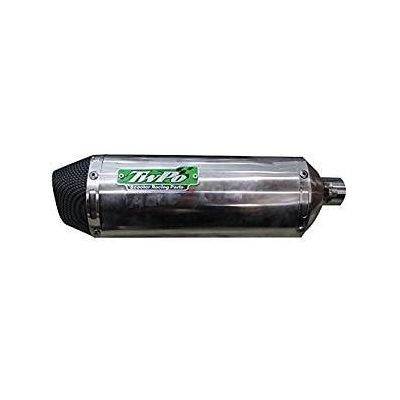 Allextreme EX51SLC 38-51Mm Stainless Steel Triangle Pipe Exhaust Muffler Silencer System with Db Killer Compatible for Modified Scooter (Chrome)