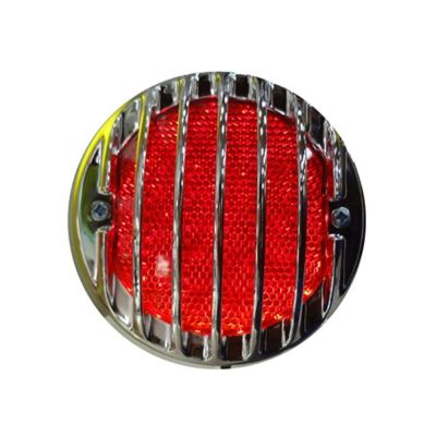 AllExtreme EXTL1CG Heavy Duty Metal Lion Model Front 7 Inch Headlight Grill Cover with Tail Light Royal Enfield Bullet Classic Electra Standard 350cc 500cc