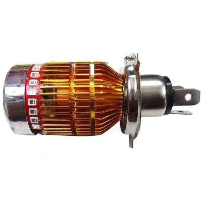 Allextreme EX3H4L1 H4 LED Headlight Bulb Bright Yellow for Bike Aluminium Made Thermal Conductivity Front Light Low Power Consumption