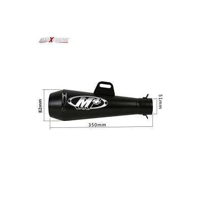 AllExtreme EX51MSB 51mm Inlet Long Grenade Launcher Shape Exhaust Pipe Muffler Silencer with Explosion Fire Shot Sound Compatible for Scooter Motorbike (Black Tail)