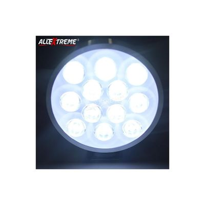 Allextreme EX12FS1 12 LED Round Fog Light Off-Road Driving Spot Lamp for Motorcycle SUV Jeep Car Truck (24W, White Light, 1 PC)